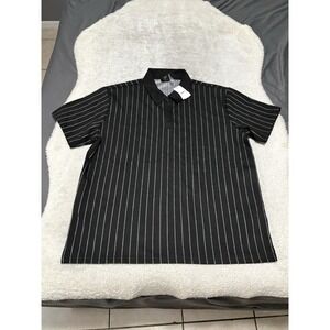 New Forever 21 Men's Black‎ White Knit Polo Shirt Short Sleeve Top Size XL